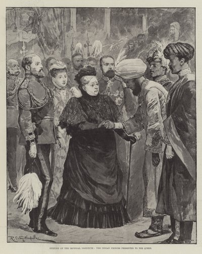 Opening of the Imperial Institute, the Indian Princes Presented to the Queen by Richard Caton Woodville junior